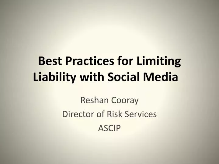 best practices for limiting liability with social media