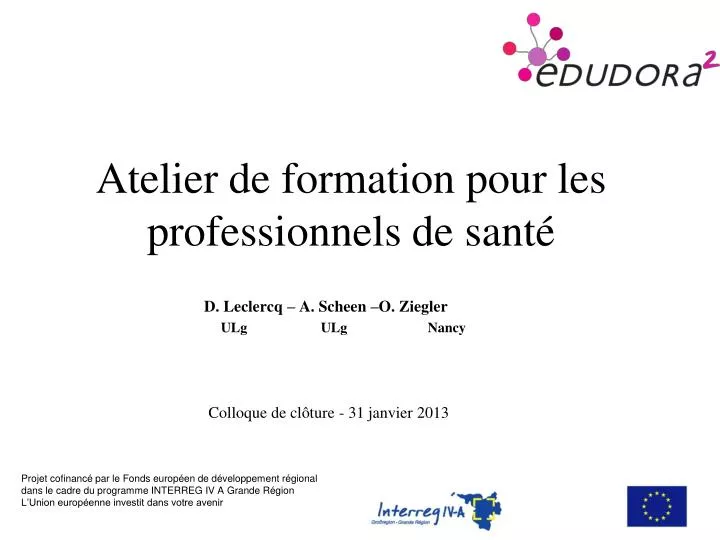 atelier de formation pour les professionnels de sant