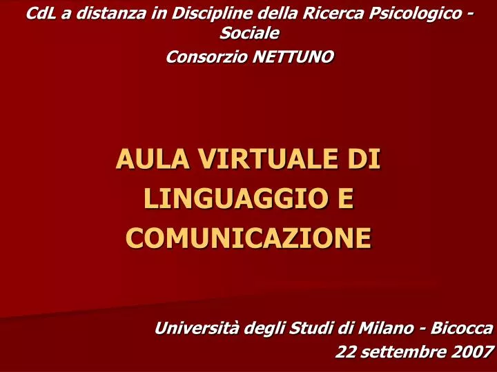 aula virtuale di linguaggio e comunicazione