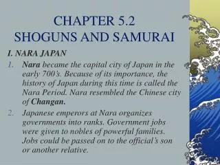 CHAPTER 5.2 SHOGUNS AND SAMURAI