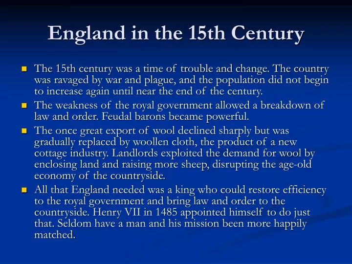 england in the 15th century