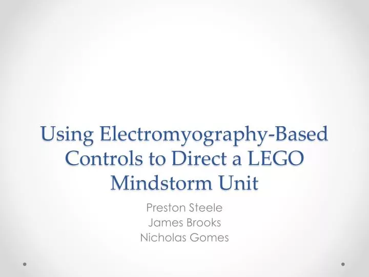 using electromyography based controls to direct a lego mindstorm unit