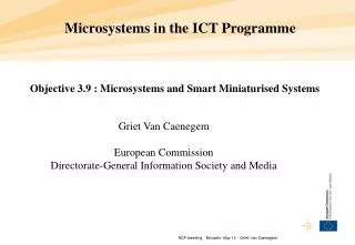 Microsystems in the ICT Programme