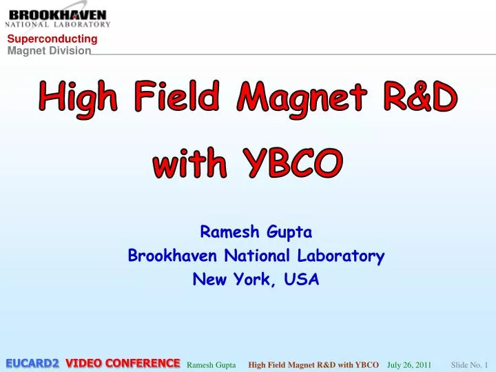 high field magnet r d with ybco