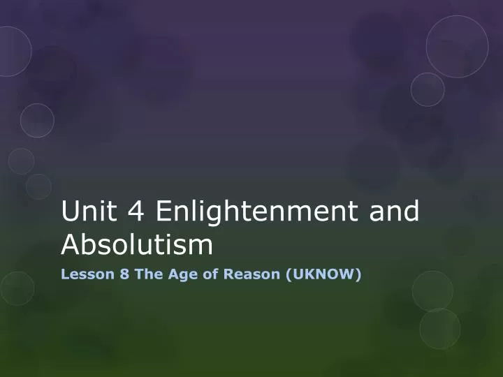 unit 4 enlightenment and absolutism