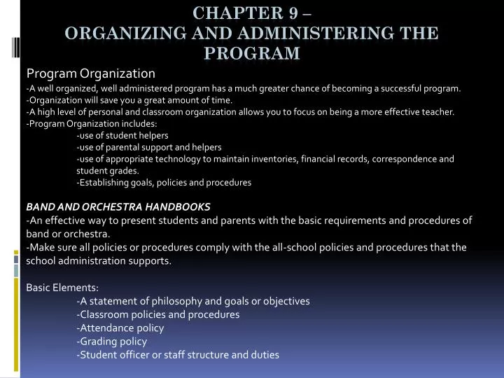 program organization