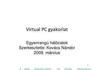 Virtual PC gyakorlat