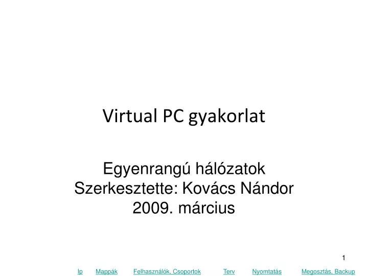 virtual pc gyakorlat