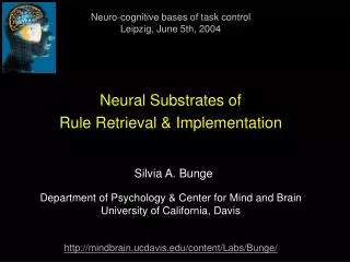 Neural Substrates of Rule Retrieval &amp; Implementation