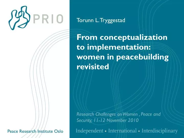 from conceptualization to implementation women in peacebuilding revisited