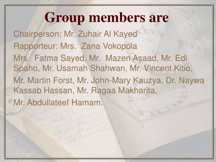 group members are
