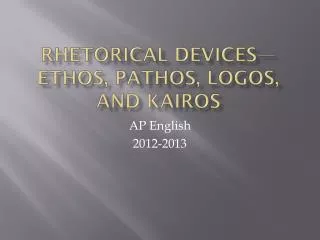 Rhetorical Devices—Ethos, Pathos, Logos, and Kairos