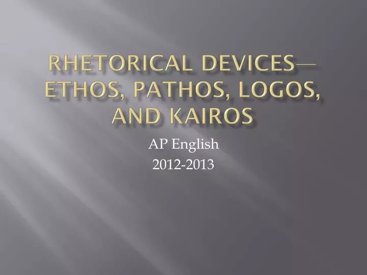 rhetorical devices ethos pathos logos and kairos