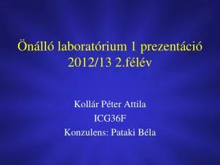 Önálló laboratórium 1 prezentáció 2012/13 2.félév