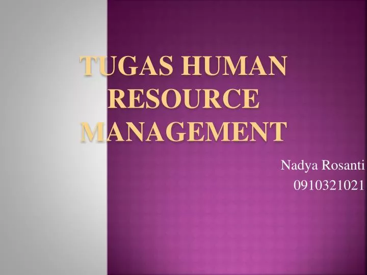 tugas human resource management