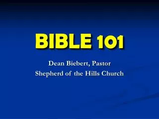 BIBLE 101