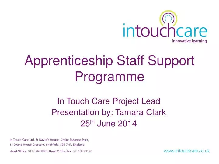 apprenticeship staff support programme