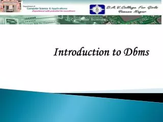 Introduction to Dbms