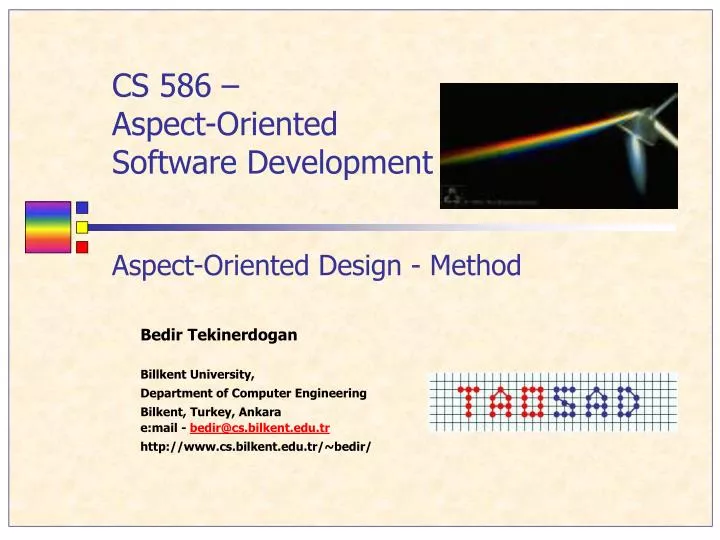 cs 586 aspect oriented software development aspect oriented design method