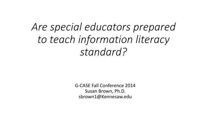 are special educators prepared to teach information literacy standard