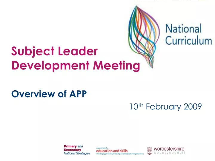 subject leader development meeting