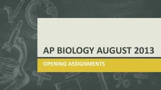 AP BIOLOGY AUGUST 2013