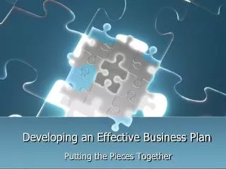 Developing an Effective Business Plan