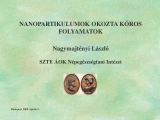 NANOPARTIKULUMOK OKOZTA KÓROS FOLYAMATOK Nagymajtényi László SZTE ÁOK Népegészségtani Intézet