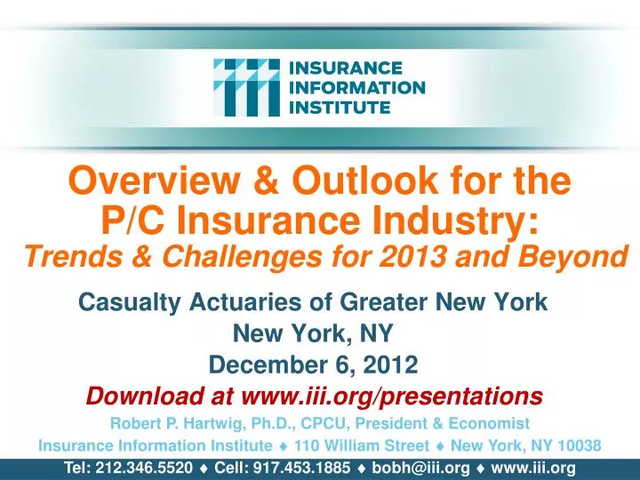 overview outlook for the p c insurance industry trends challenges for 2013 and beyond