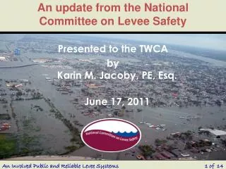 An update from the National Committee on Levee Safety