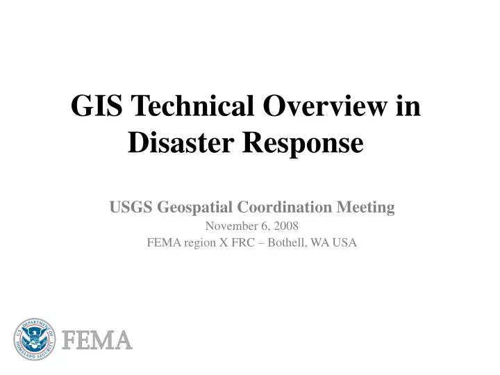 gis technical overview in disaster response