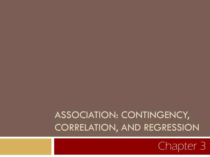 association contingency correlation and regression