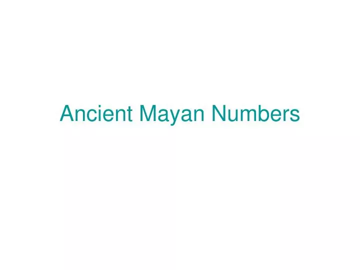 ancient mayan numbers
