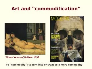 Art and “commodification”