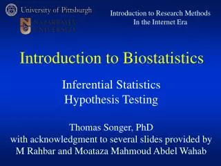 Thomas Songer, PhD with acknowledgment to several slides provided by