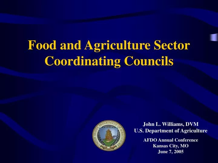 food and agriculture sector coordinating councils