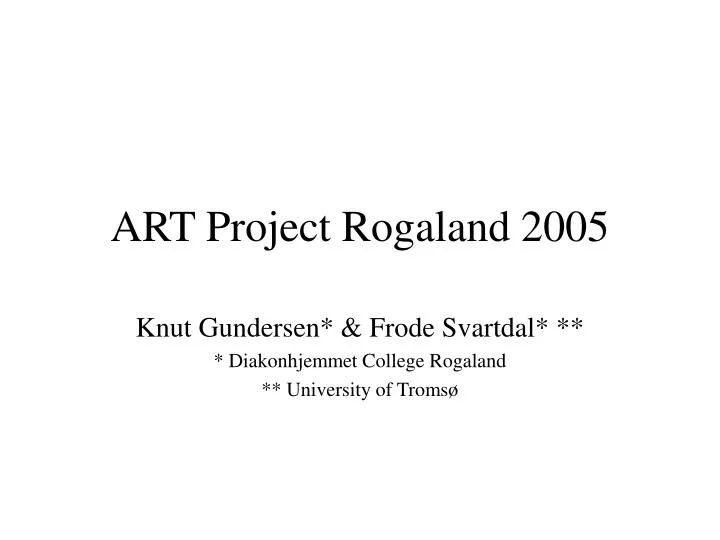 art project rogaland 2005