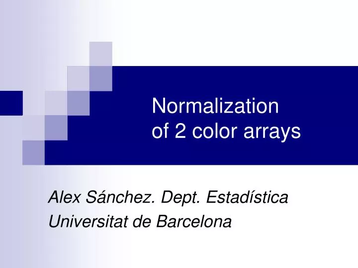 normalization of 2 color arrays