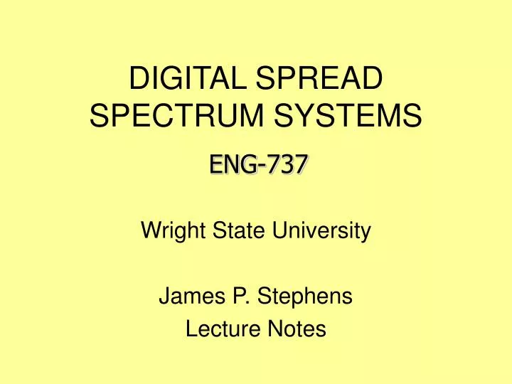 digital spread spectrum systems