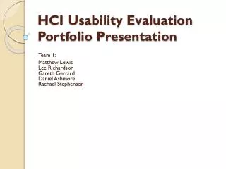 HCI Usability Evaluation Portfolio Presentation