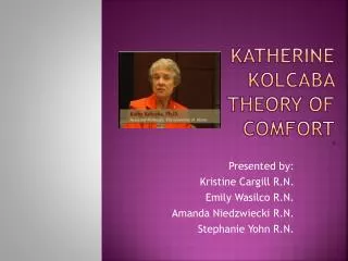 Katherine Kolcaba Theory of comfort {