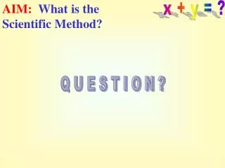 AIM: What is the Scientific Method?
