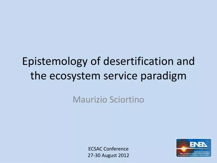 epistemology of desertification and the ecosystem service paradigm