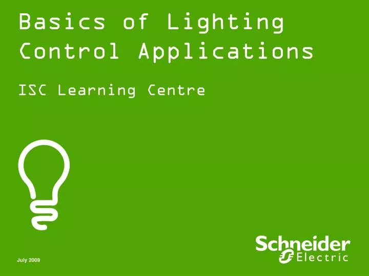 basics of lighting control applications