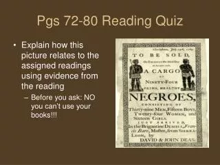 Pgs 72-80 Reading Quiz