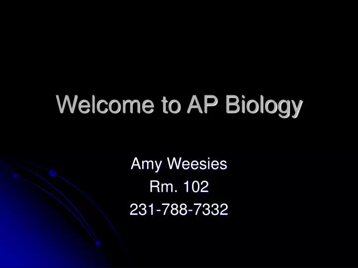 welcome to ap biology