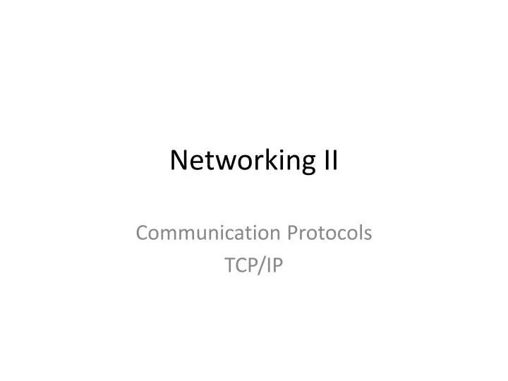networking ii
