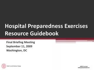 Hospital Preparedness Exercises Resource Guidebook