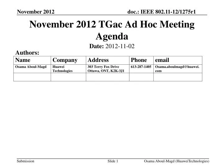 november 2012 tgac ad hoc meeting agenda
