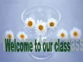 Welcome to our class